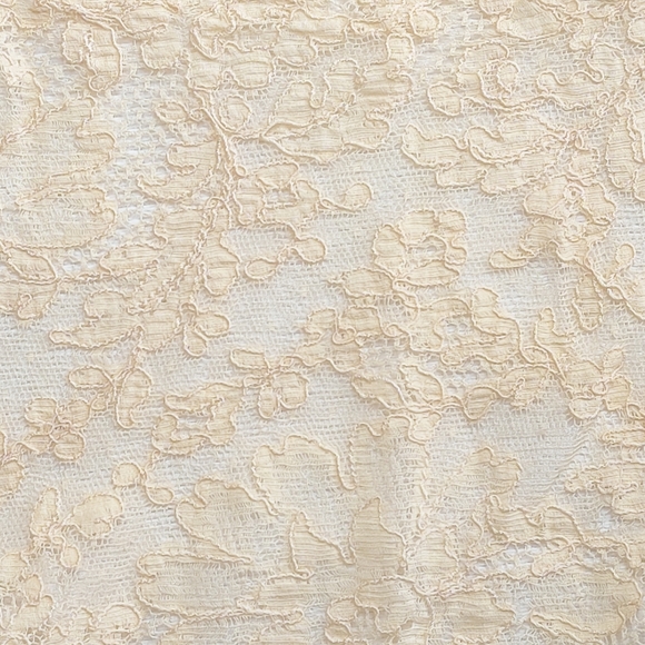 Vintage 1930-40s Cream Bias Cut Silk/Lace Slip-Dress Bound Scalloped Hem - Picture 10 of 15